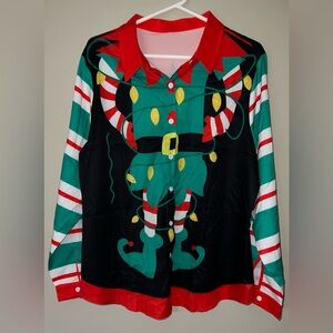 Christmas Funny Unisex Elf Blouse/Shirt - XL - NWOT